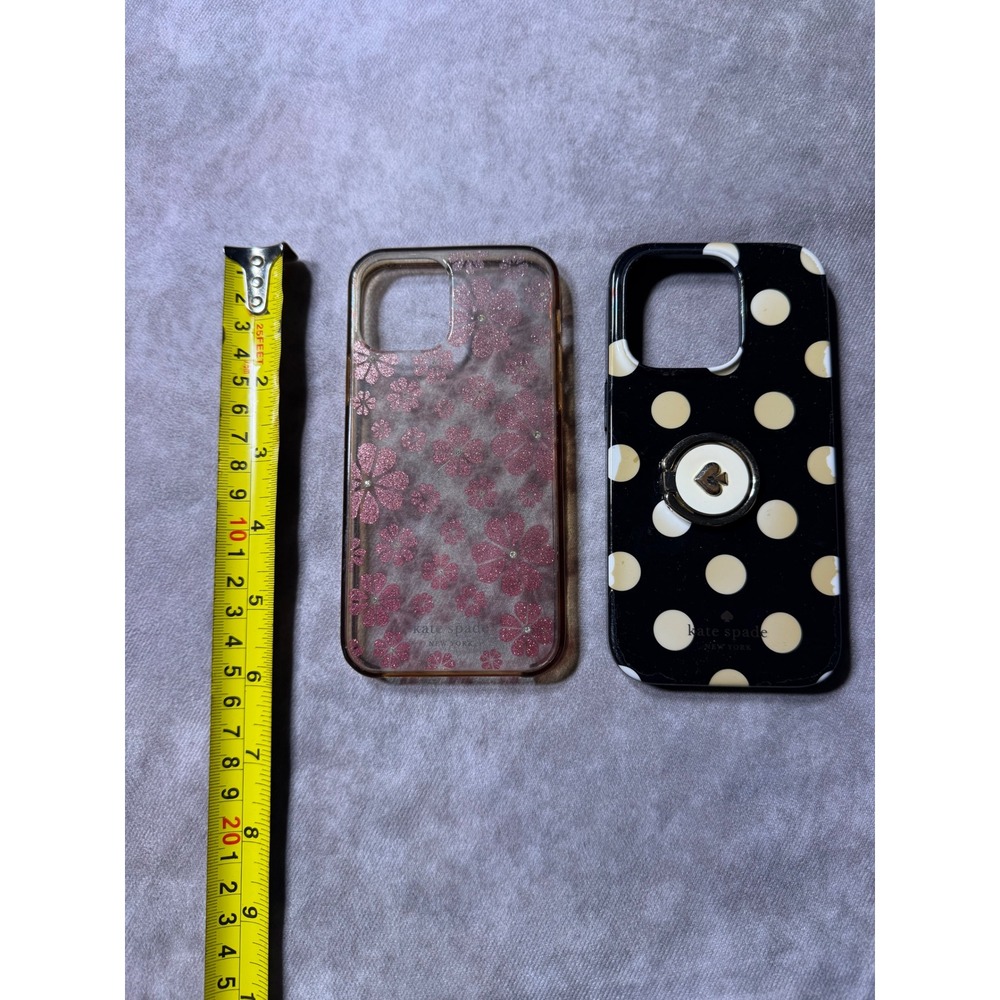 Kate Spade iPhone Case Bundle Pink Glitter Floral Black White Polka DotRingStand